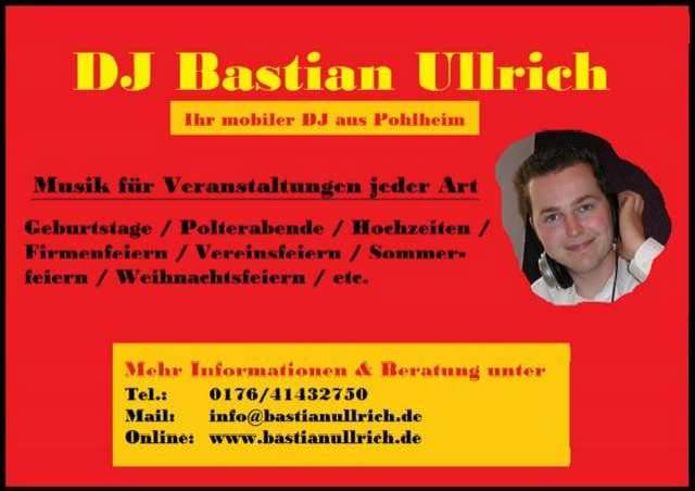 Mobiler DJ in Gießen, Butzbach, Lich, Laubach, Wetzlar, Friedberg - www.bastianullrich.de